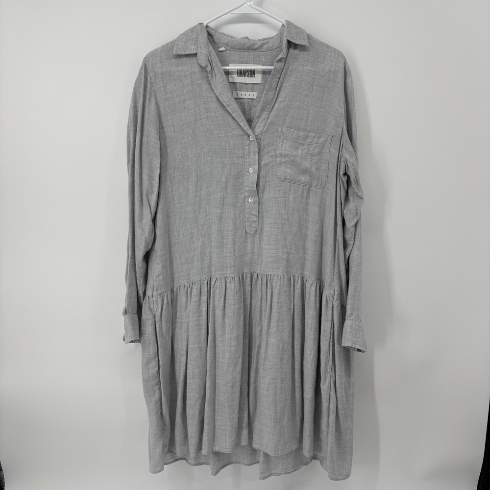 Grayson The Changemaker Shirt Dress Gray Women's Size XS Oversized Flowy
